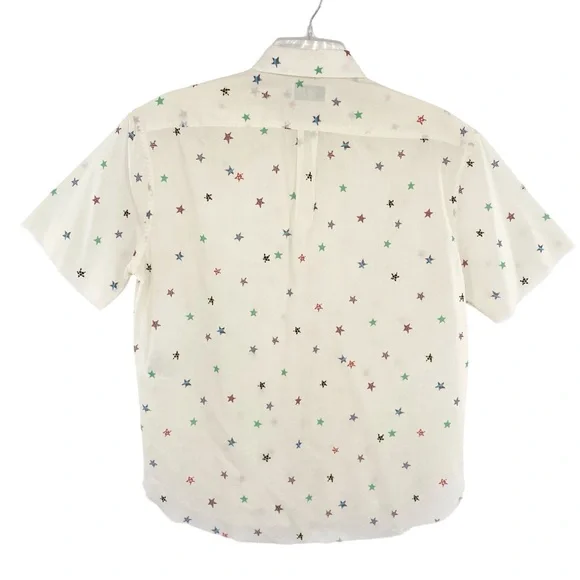 Saint Laurent Star Print Short Sleeve Button Down Shirt